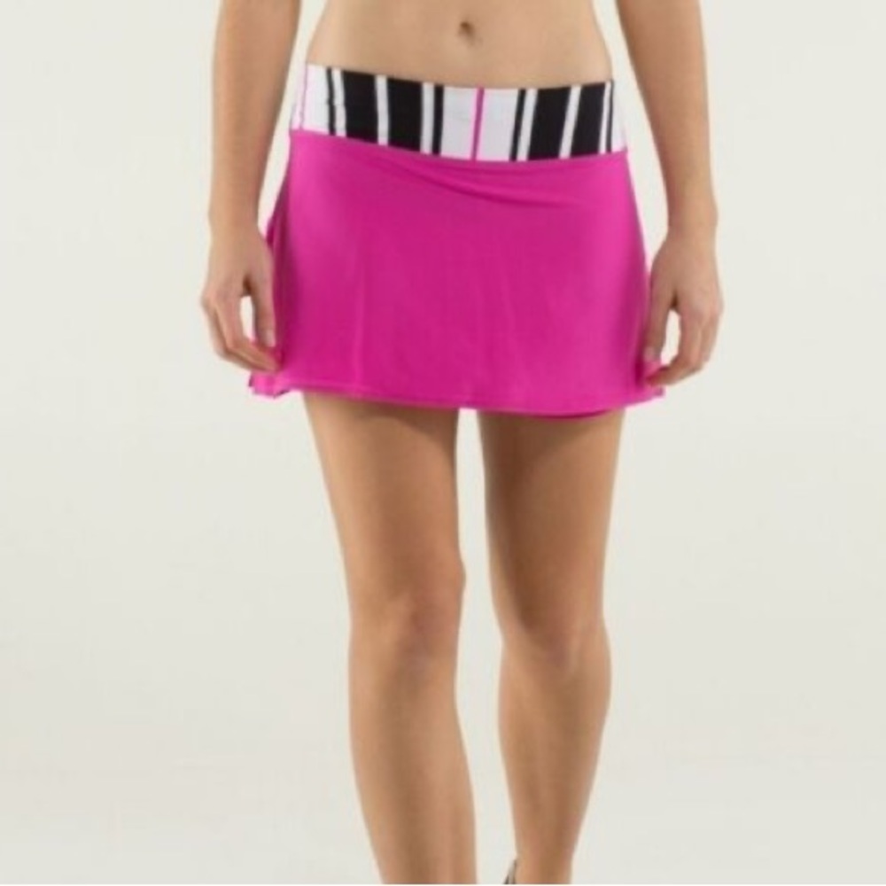 LULULEMON hot pink pace setter skort sporty barbie run tennis pickleball golf
